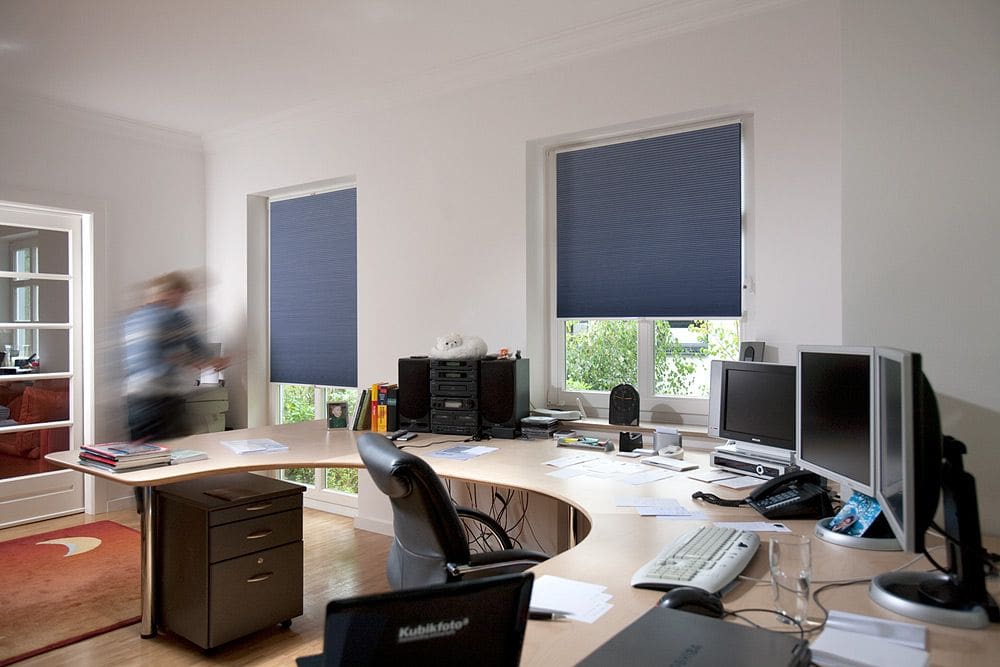 blackout blinds in home office