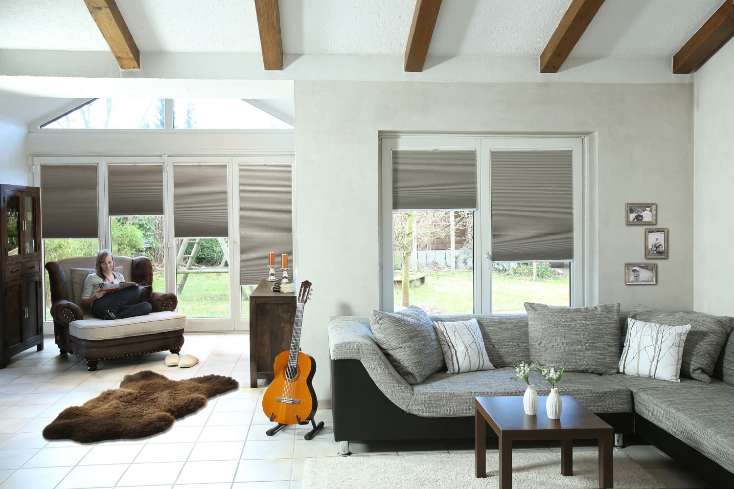 pleated blackout blinds on doors