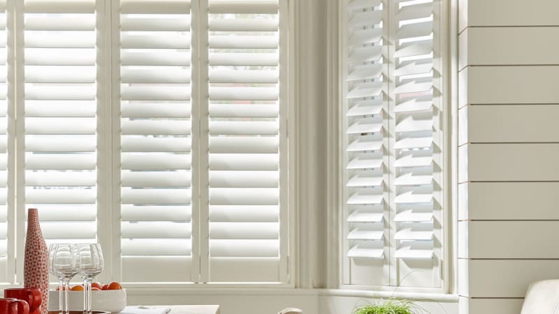 cafe style shutters close-up