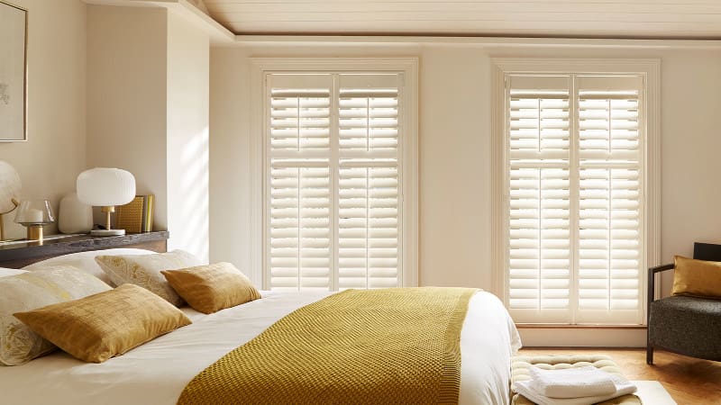 full height shutters bedroom