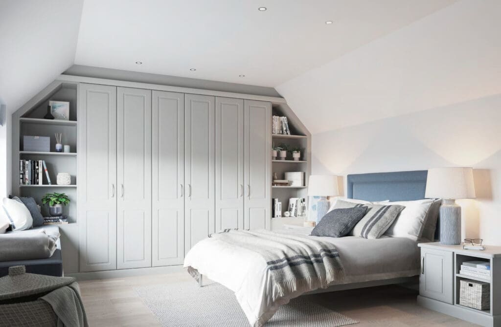fitted wardrobes with side shelving