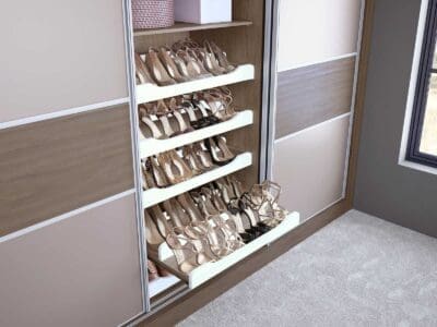 sliding wardrobe shoe storage