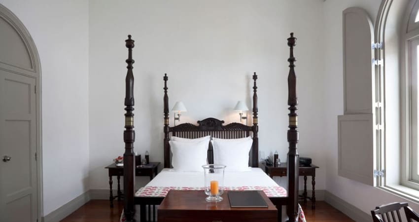 solid grey shutters bedroom