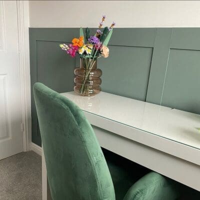 Green wall panelling