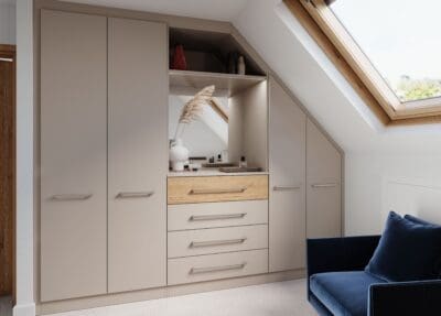 fitted wardrobe under sloping ceiling