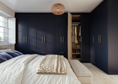 create classic fitted bedroom wardrobes blue