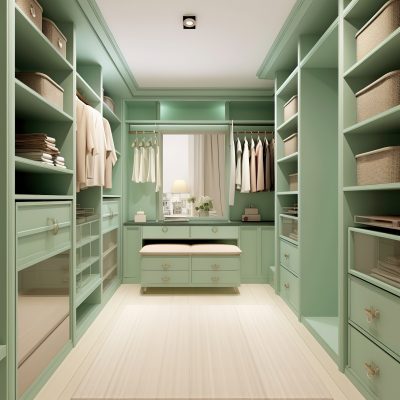 dressing room in green