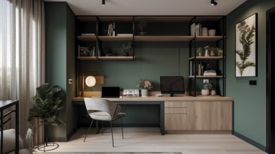 home office study area in oak