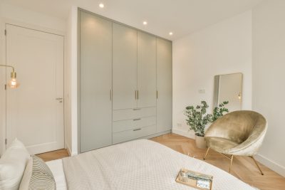 fitted wardrobes in pale green