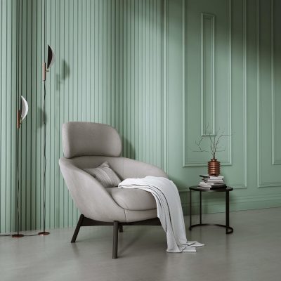 pale green wall panelling