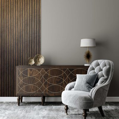 walnut wall panelling sitting-room