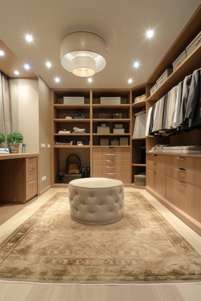 spacious walk-in wardrobe