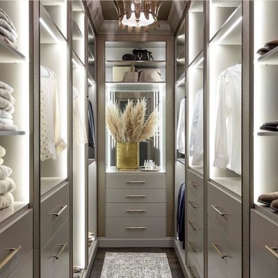 walkin wardrobe with interior lights